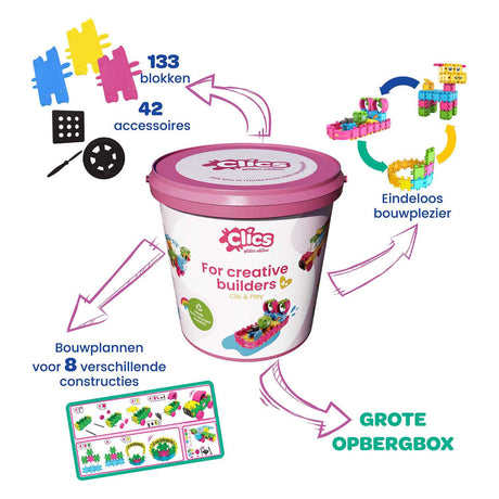 Klocki Clics - brokatowy zestaw konstrukcyjny 8w1