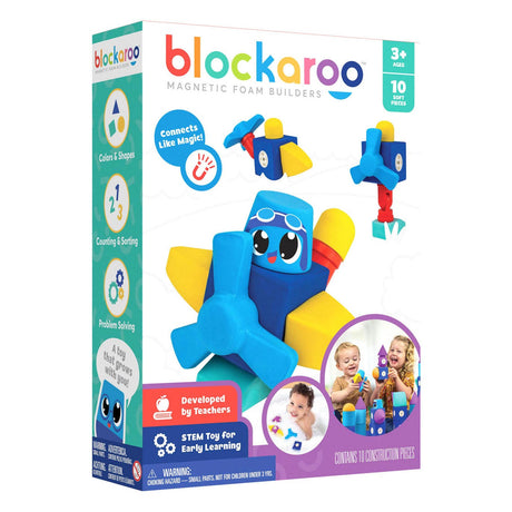 Bloki magnetyczne z pianki Blockaroo Pudełko samolotowe, 10 szt.