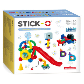 Zestaw Stick-o Creator - zabawki magnetyczne - 60 sztuk - zabawki magnetyczne - klocki dla dzieci