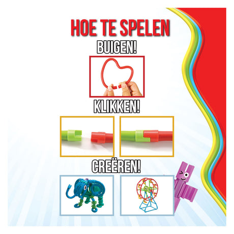 Elastyczne pręty budowlane Spaghetteez twist-a-saurus rex, 64 szt.