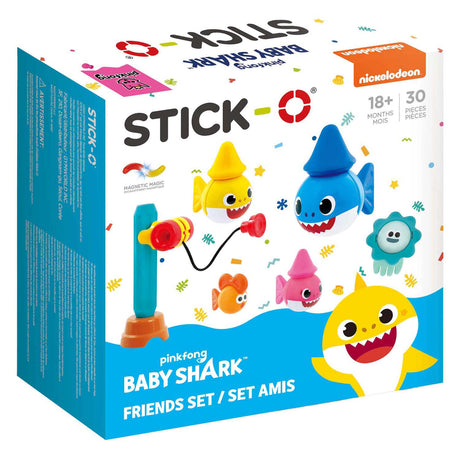 Stick-o - zestaw do budowania małych przyjaciół rekinów - 30 elementów.