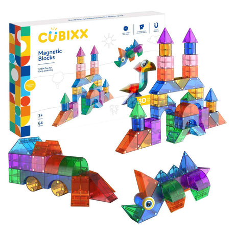 Magnetyczne zabawki budowlane Clics cubixx - 64 szt.