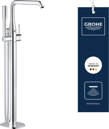 Grohe Essence nowa bateria wannowa - wolnostojąca - z zestawem prysznicowym - ekskluzywna część instalacyjna - chrom