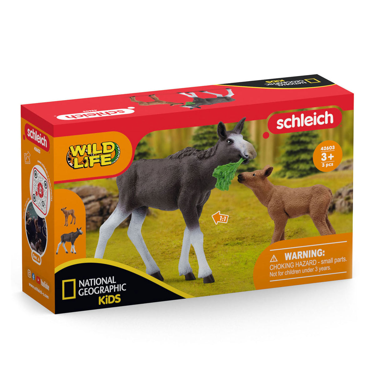 Schleich Wildlife Moose z cielęcą 42603