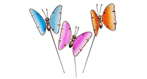 Tuinsteker vlinder 'sparkle' 3 assorti 95cm