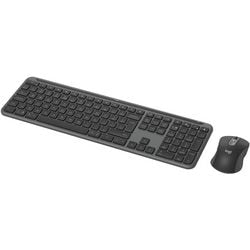 Zestaw bezprzewodowych komputerów stacjonarnych Logitech mk950 Signature Slim (grafit, układ USA-International (QWERTY), 400 - 4000 dpi)