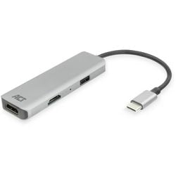 Łączność Act Wieloportowy adapter USB-C 4K do 2 ekranów HDMI, port danych USB-A (aluminium)