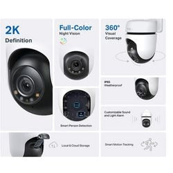 Kamera bezpieczeństwa tp-link, odchylana na zewnątrz, 123 mm x 123,8 mm x 90 mm
