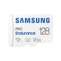 Karta pamięci Samsung pro Endurance 128 GB microSDXC (2022) (biała, UHS-I U3, klasa 10, V30, w zestawie adapter SD)