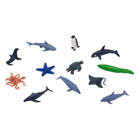Mojo Sealife Mini zestaw do zabawy ze zwierzętami morskimi, 12 elementów. - 380056