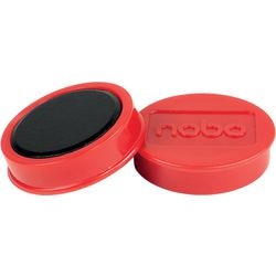 Magnesy tablicowe magnetyczne Nobo - opakowanie 10 sztuk - magnesy 38mm - czerwone