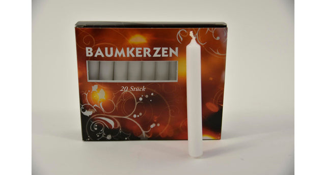 Kerstboom kaarsjes wit doosje á 20 stuks