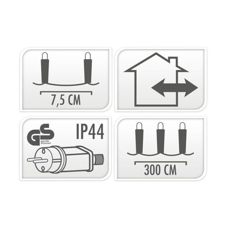 Oświetlenie zewnętrzne LED 40 LED - ciepła biel, 300cm