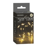 Drut srebrny 40led ciepły biały, 195cm