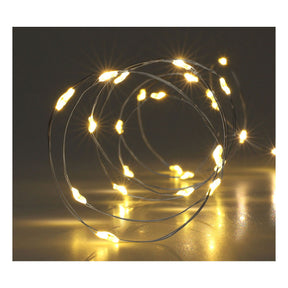 Drut srebrny 40led ciepły biały, 195cm