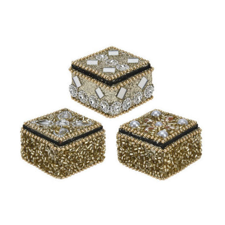 Pudełko do przechowywania 4x3cm złote, zestaw 36 szt