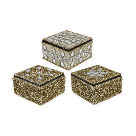 Pudełko 7x4cm złote, zestaw 12 szt