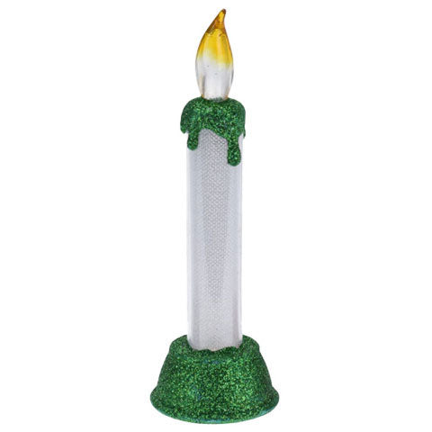 Świeca LED z świątecznym brokatem, 15 cm.