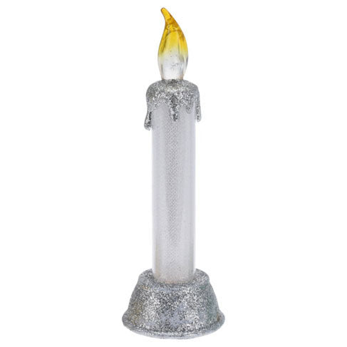 Świeca LED z świątecznym brokatem, 15 cm.