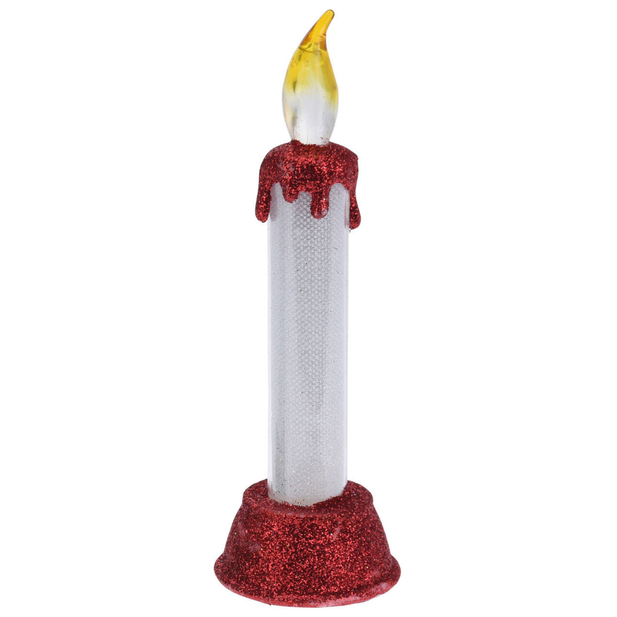 Świeca LED z świątecznym brokatem, 15 cm.