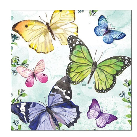 Ambiente servetten fluttering butterflies aqua 33cm fsc mix