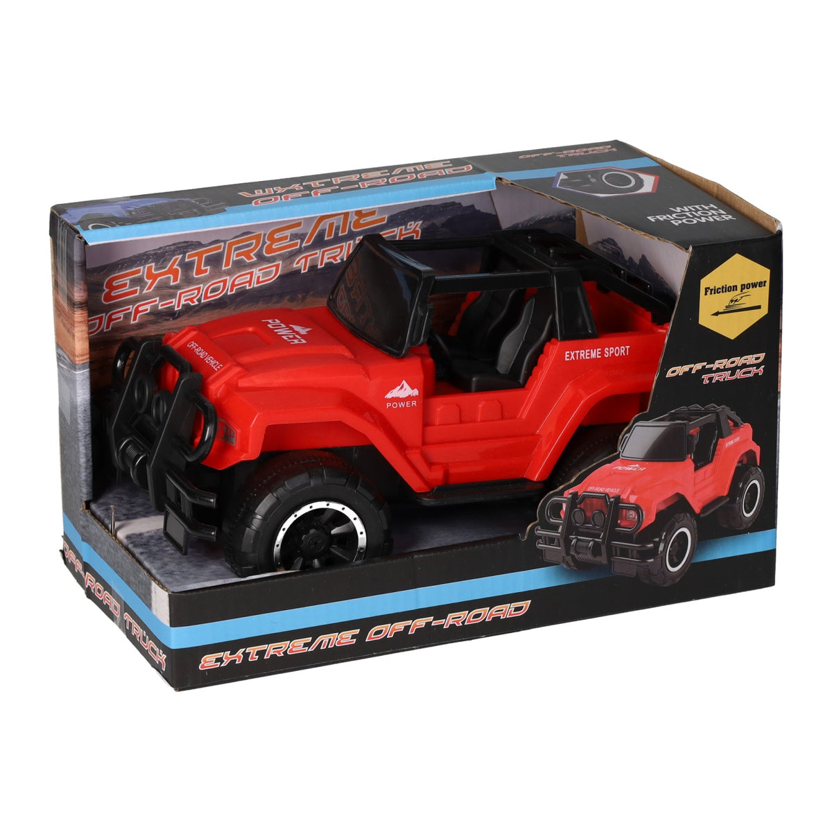 Jeep cierny 4x4 poza drogą, 21cm