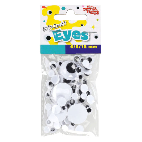 Zestaw googlych oczu 6mm 8mm 18mm