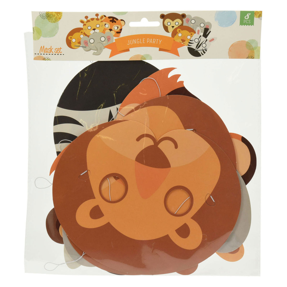 Zestaw papierowych masek dżungli, 8 szt.