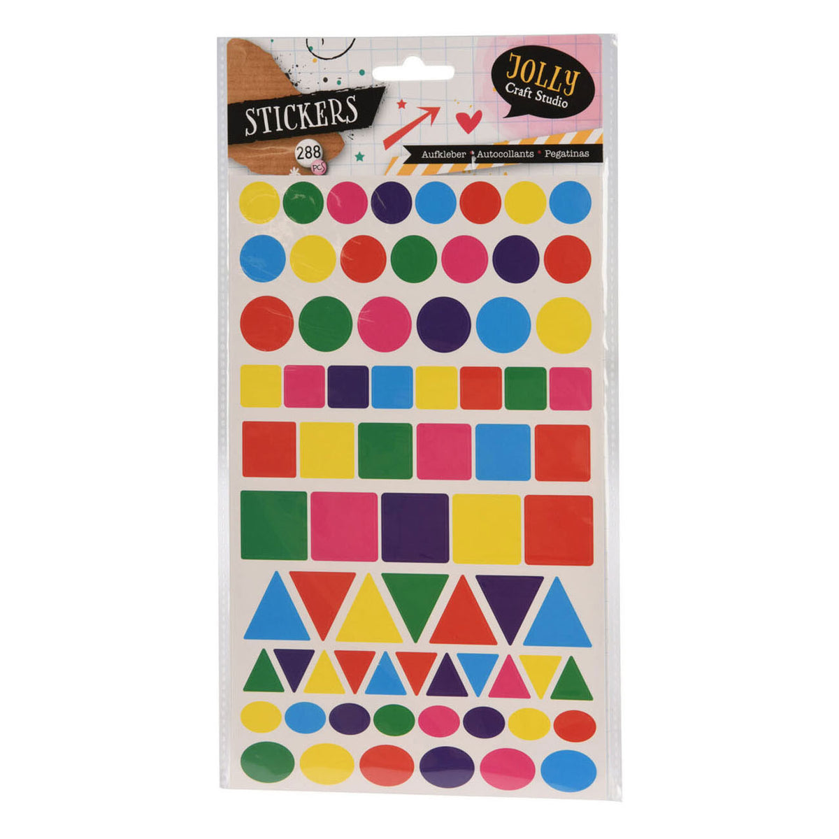 Naklejki geometryczne kształty, 288szt.