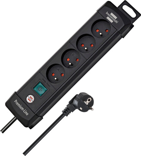 Gniazdo brennerstuhl premium-line 4-kierunkowe czarne