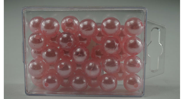 Parels 14 mm roze 35stk