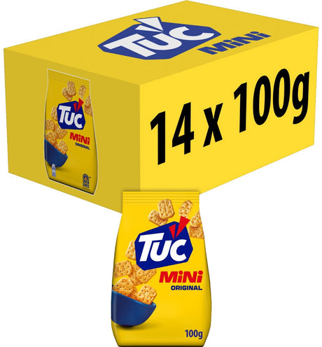 Tuc krakersy mini oryginalne 14 x 100g - do napojów - przekąski - mini krakersy - przekąska - pyszne z filmem