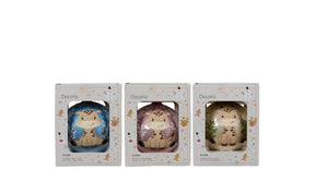 Kerstbal glas ''mijn eerste kerst'' giraffe 3 assortie d10cm
