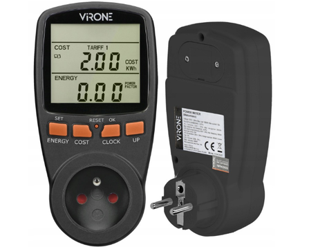 Orno bi-tariefmeter met display lcd zwart %%%