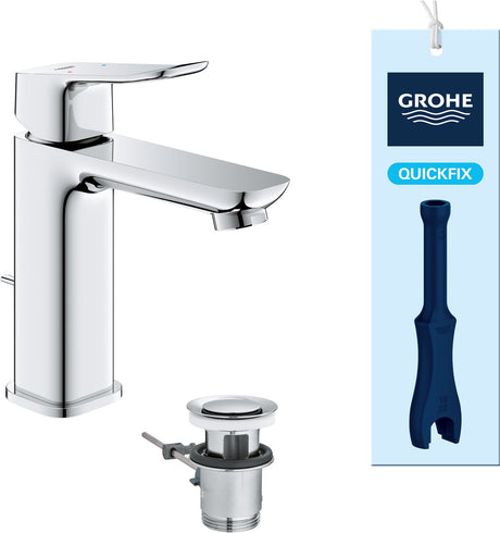 Bateria umywalkowa Grohe Dice - rozmiar m - oszczędzająca wodę - z korkiem wysuwanym - chrom