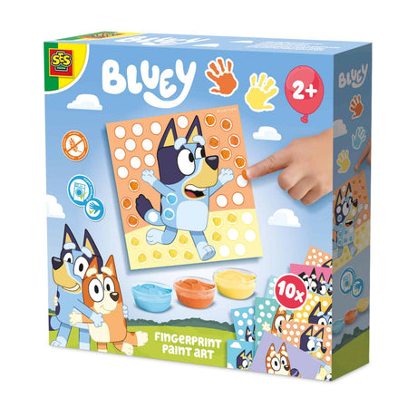 Ses Creative Bluey - farba do malowania palcami - zabawki dla dzieci - wegańskie bezglutenowe - można prać - dla dzieci od 2 lat - 10 kart