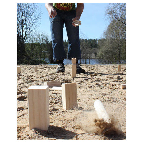 Taktyka kubb – gra w łapanie i rzucanie – oryginalna szwedzka gra w rzucanie w poręcznym przenośnym pudełku – z ekologicznego drewna sosnowego