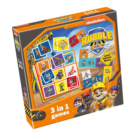 Tactic Paw Patrol Rubble Crew Kolekcja gier 3 w 1 – gra karciana – lotto – domino – notatka – gra dla dzieci od 4 lat