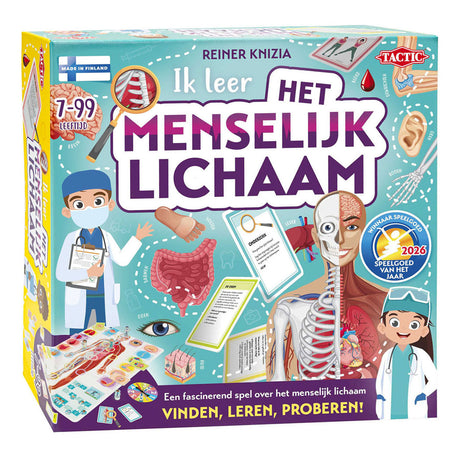 Taktyka, której się uczę: ciało ludzkie - gra planszowa - edukacyjna - odkrywanie ludzkiego ciała i poznawanie anatomii - 2 do 5 graczy - od 7 lat