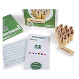 Taktyka mölkky mini - gra w łapanie i rzucanie - oryginalna fińska drewniana gra w rzucanie w małym rozmiarze - trwałe drewno brzozowe - z bezpłatną aplikacją do punktacji