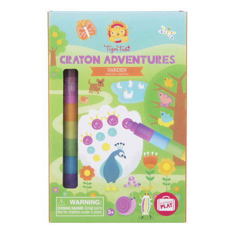 Zestaw kolorowych kredek woskowych Plemienia Tygrysów Kredka Adventures Garden -