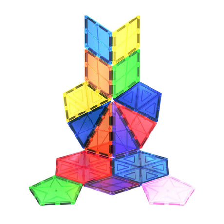 Taktyka płytek Picassa - zabawki konstrukcyjne - płytki magnetyczne - płytki magnetyczne - zestaw geometrii - zabawki na łodygach - kreatywne zabawki konstrukcyjne - 16 sztuk - od 3 lat