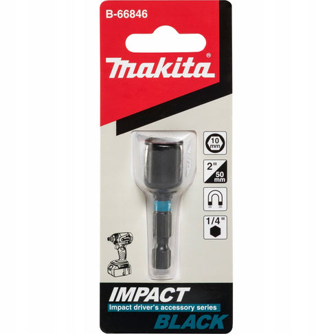 Imp Makita akcesoria klucz nasadowy 10x50mm 1 4 bity blk magnetyczny - b-66846