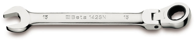 Dwustronny klucz płasko-oczkowy z grzechotką Beta z przegubem kolanowym 142sn 8 - 001420208