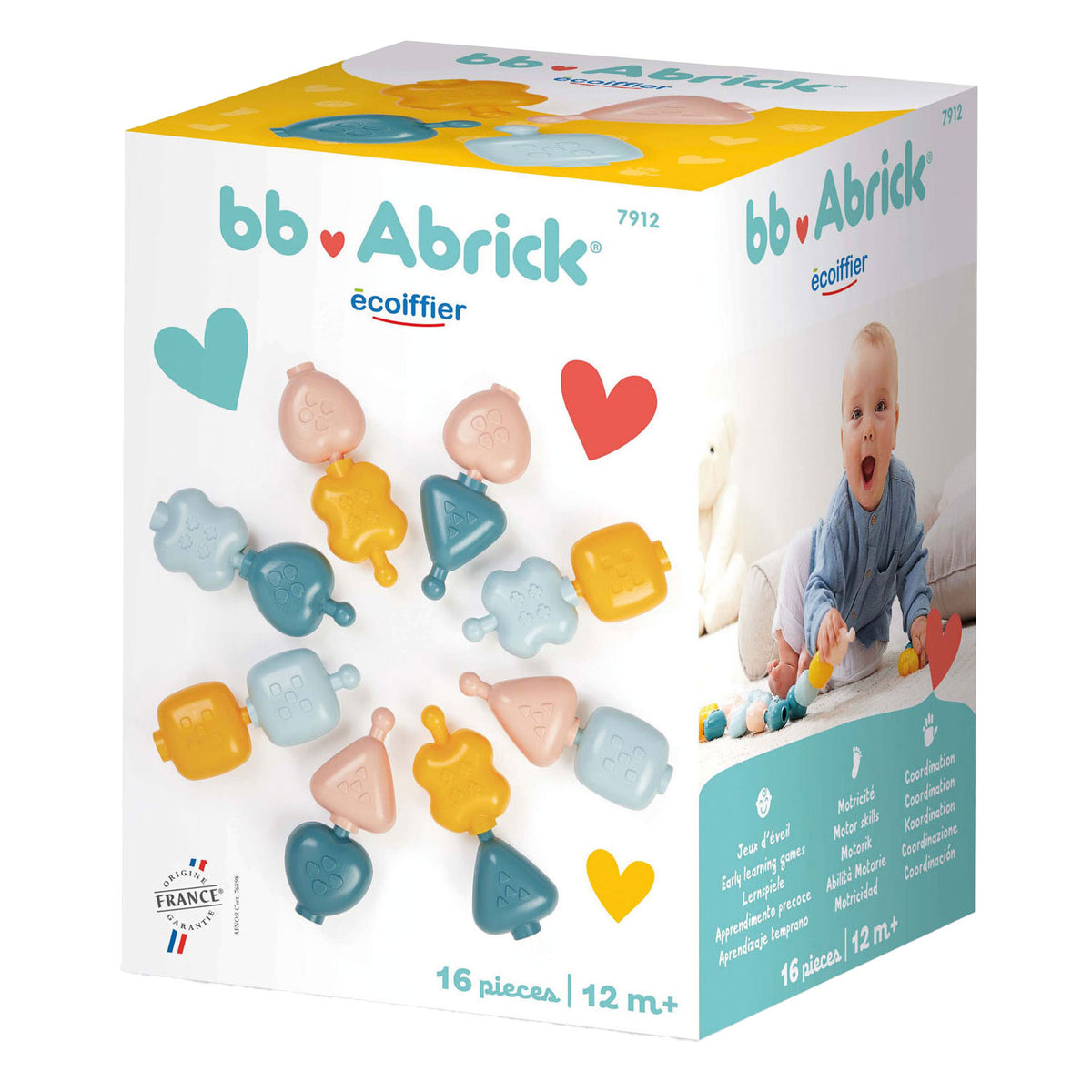 Zestaw do zabawy w budowanie koralików Abrick Ecoiffier bb - 16 sztuk.