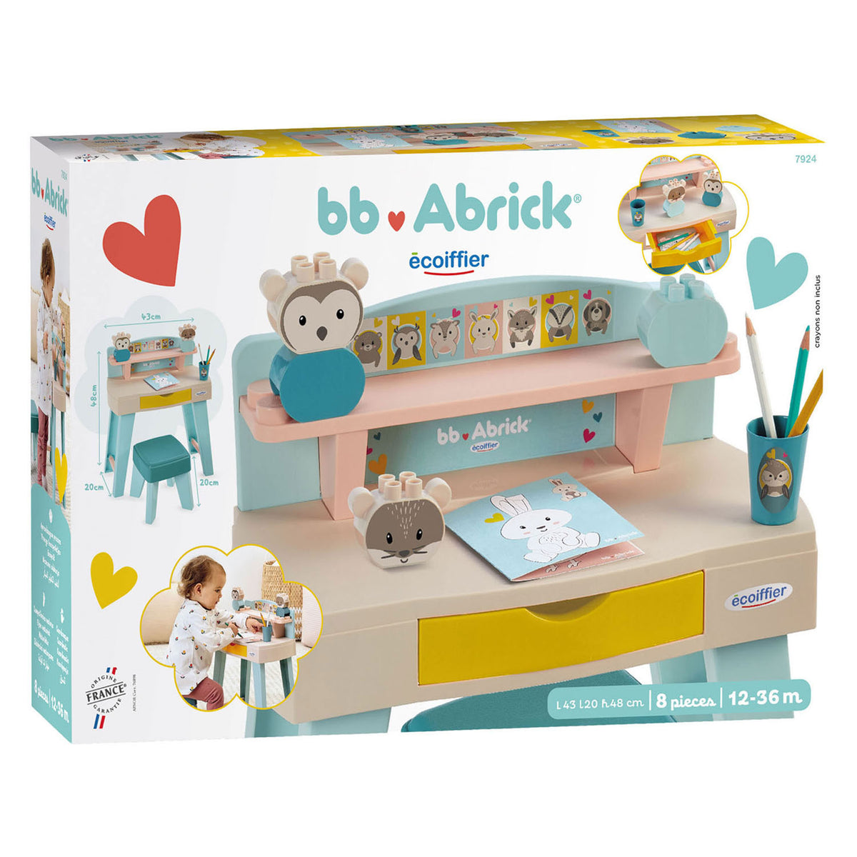 Ecoiffier bb abrick moje pierwsze biurko - 8 szt.