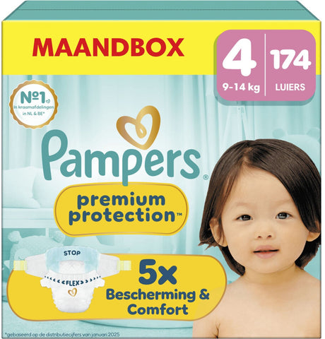 Pampers Premium Protection rozmiar 4, 174 pieluszki, 9kg-14kg