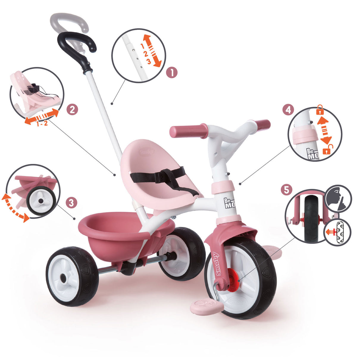 Smoby być tricecle różowym