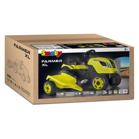 Smoby Farmer XL StepTractor z Zielerem Trailer Green