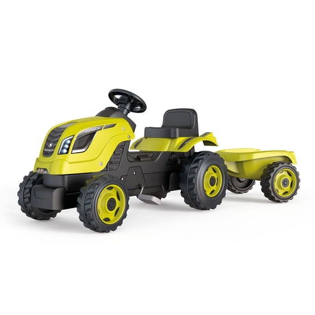 Smoby Farmer XL StepTractor z Zielerem Trailer Green